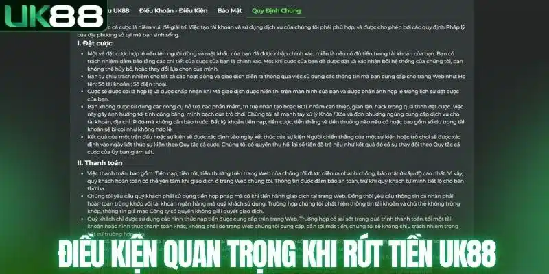 Quy Trình Rút Tiền UK88 Chi Tiết, Thành Công 100%